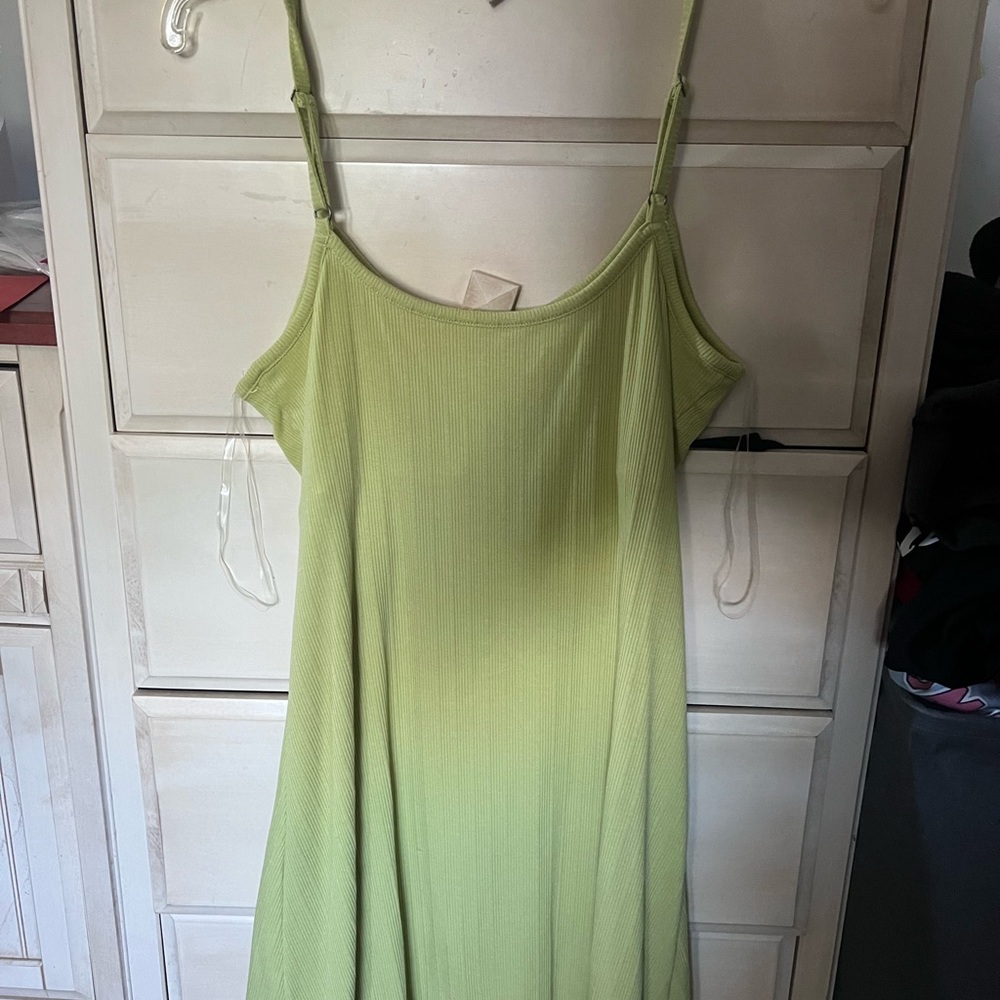 Green, ribbed dress